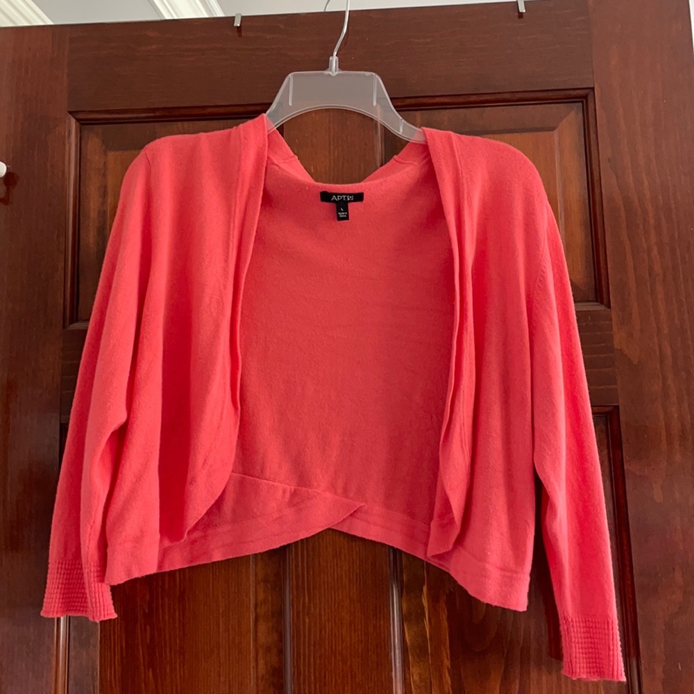 Coral Cropped Sweater